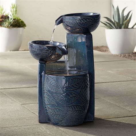 John Timberland Outdoor Floor Water Fountain With Light Led 26 High