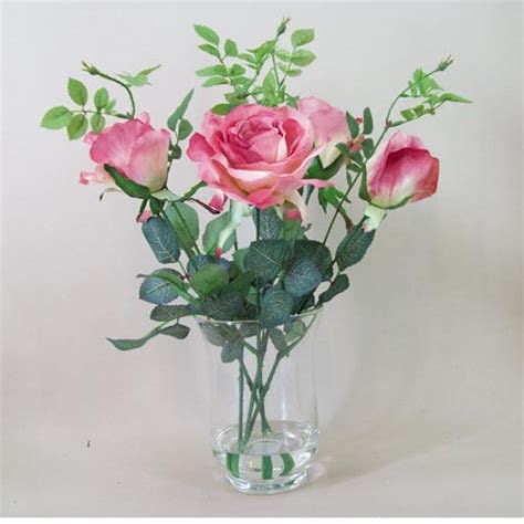 Artificial Flower Arrangements Mid Pink Roses Urn