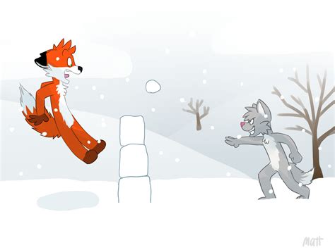 Commission Snowball Fight By Thesepantsdontfit On Deviantart
