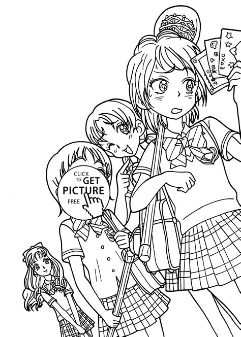 Girls From Pretty Cure Anime Coloring Pages For Kids