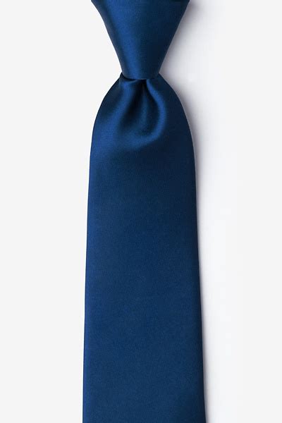 Navy Blue Silk Extra Long Tie