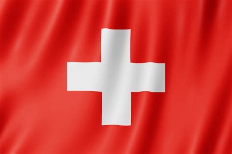Bandera De Suiza Ilustración De La Bandera Suiza Ondeando Foto Premium
