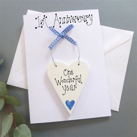 1st Wedding Anniversary Personalised Card By Country Heart