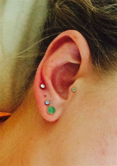 Upper Lobe Piercing With Double Lobe And Tragus Piercings Also Want My Helix Done Next Lobe