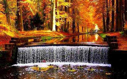 Fall Waterfall Autumn Desktop Forest Colors Park