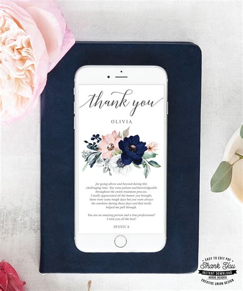 Virtual Thank You Card Digital Thank You Cards Last Minute Etsy