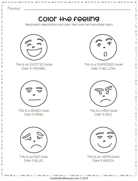 Color The Feelings Worksheet Free In The Prek Emotions Worksheet Pack Six Worksheets Include