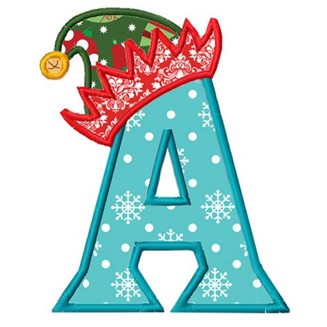 Cute Holiday Christmas Elf Hat Alphabet Font Monogram 5 Inch Etsy