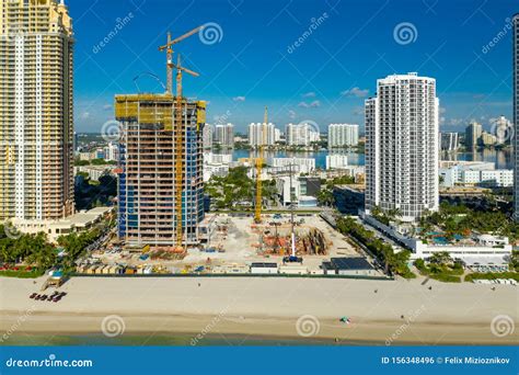 Aerial Photo Construction Estates At Acqualina Sunny Isles Beach Fl Usa