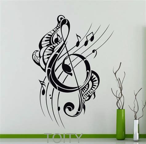 Treble Clef Wall Decal Musical Notes Music Recording Studio Vinyl