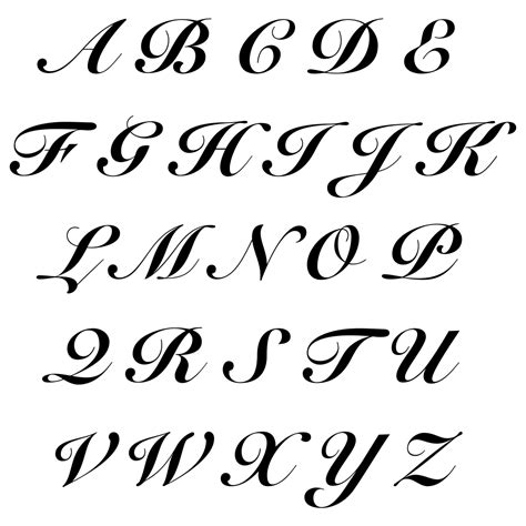 Printable Cursive Letter Stencils