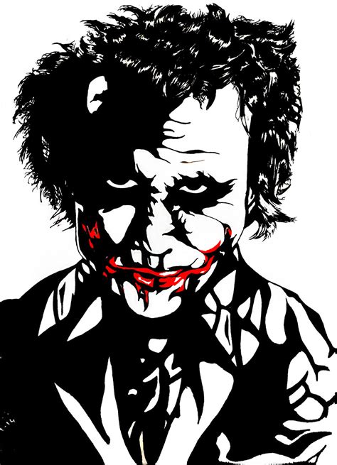 Black And White Joker Heath Ledger Style By Fpfk On Deviantart
