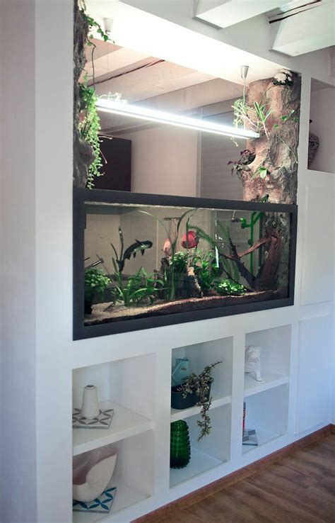 Glamorous And Outclass Wall Aquarium Mounted Decoration Ideas And