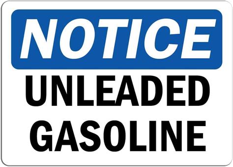 Outdoor Decor Aluminum Sign 16x12unleaded Gasoline Sign