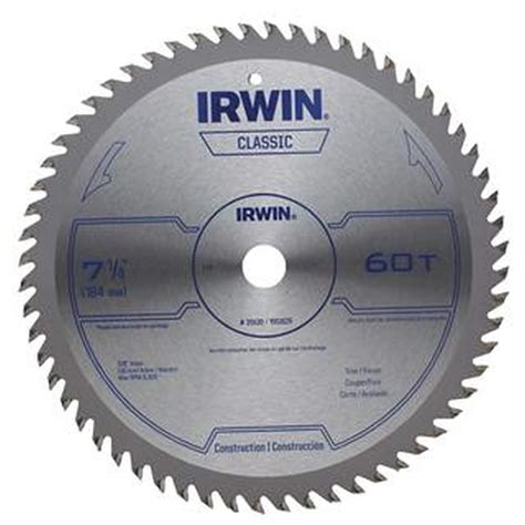 Irwin 15530zr 7 14 Inch X 60 Tooth Circular Classic Series Saw Blade