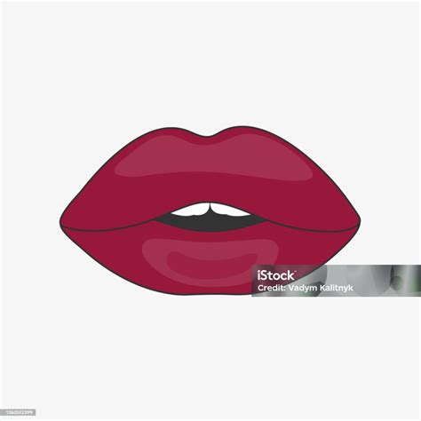 Red Woman Lips Vector Design Illustration Isolated On White Background Stock Illustration