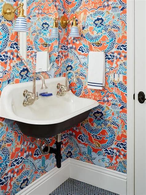 53 Ways To Use Bold Wallpaper In Your Bathroom Hgtv