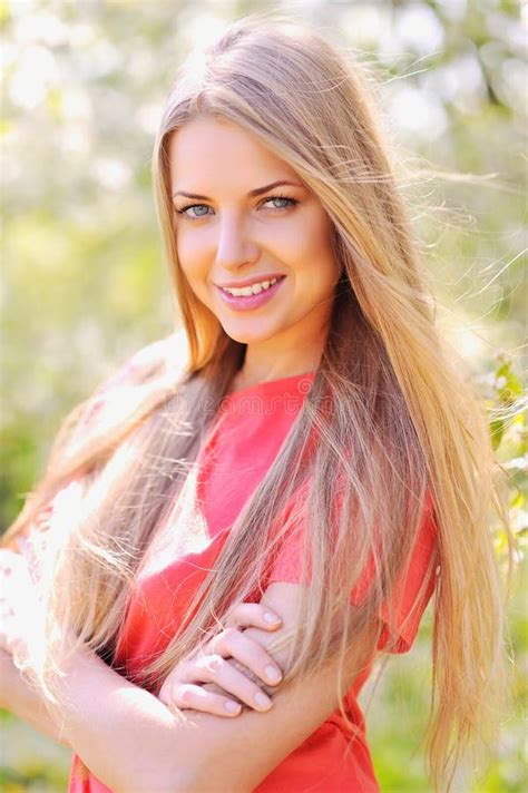 Beautiful Smiling Woman Outdoor Portrait Stock Photo Image Of Fashion