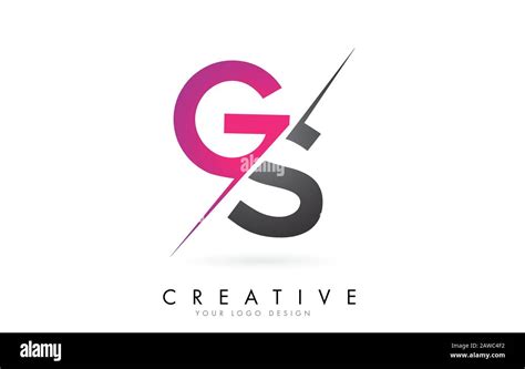 Logotipo De Carta Gs G S Con Diseño De Bloque De Color Y Corte Creativo