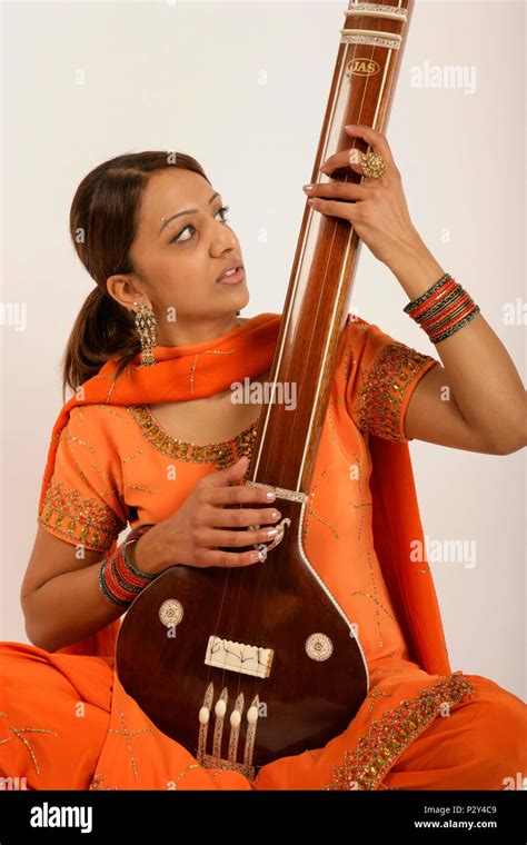 Tanpura Indian String Instrument Stock Photo Alamy