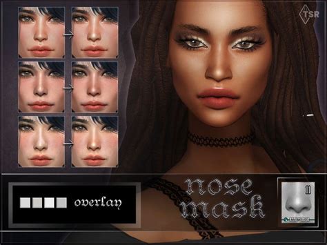 Remussirions Nose Mask 11 Overlay Nose Mask Female Lips Sims 4