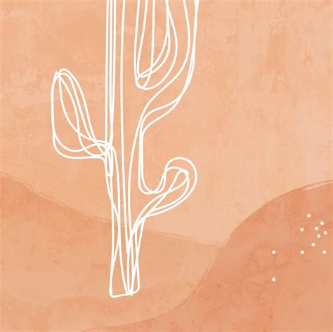 Modern Landscape Terracotta Bohemian Arizona Cactus Print Etsy