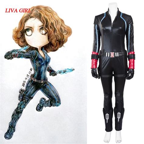 New The Avengers 2 Age Of Ultron Black Widow Costume Outfit Natasha