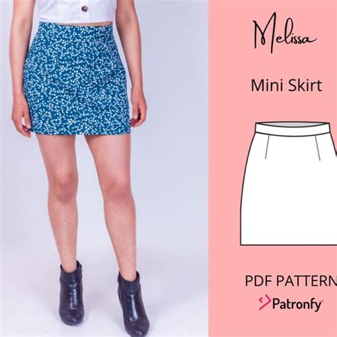 Melissa Skirt Pdf Sewing Pattern Womens High Waisted Skirt Etsy
