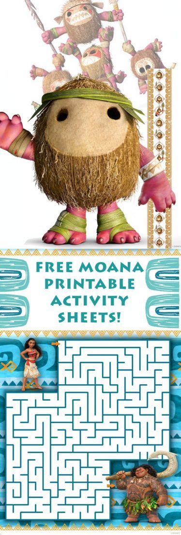 Free Moana Printable Activity Sheets Aloha Party Moana Birthday Party