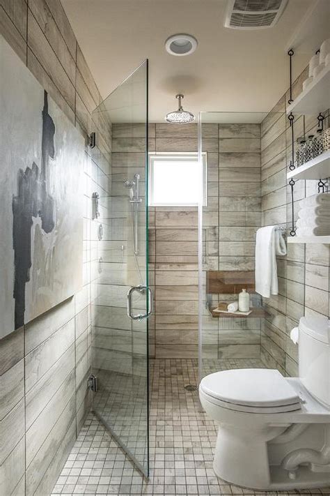 A small bathroom can actually benefit from a large tile. Bathroom Floor Continues to Shower - Cottage - Bathroom