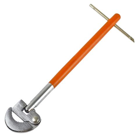 Plumbers 15mm 22mm Fixed Basin Wrench And 11 Adjustable Tap Nut Spanner