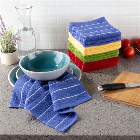 Lavish Home Cotton Chevron Weave Kitchen Dish Cloths 16 Pk Kitchen