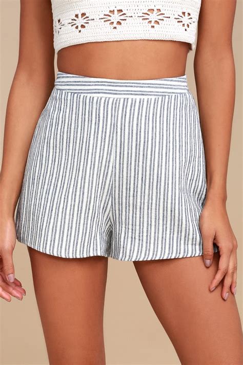 Classic Blue Striped Shorts Relaxed Shorts Casual Shorts Lulus