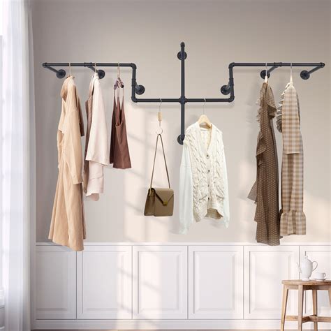 Miumaeov 85 Diy Clothing Pipe Rack Wall Mounted Clothes Hanger Garment