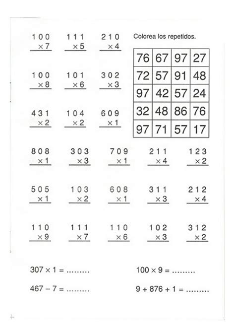 Fichas De Multiplicaciones Para Primaria