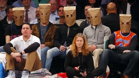 New york knicks fans taunted trae young on wednesday night about balding after being given explicit instructions to do so. Sad Knicks fans wear paper bags on their heads at MSG | am ...