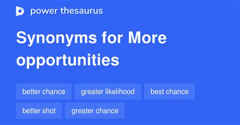 More Opportunities Synonyms 116 Words And Phrases For More Opportunities