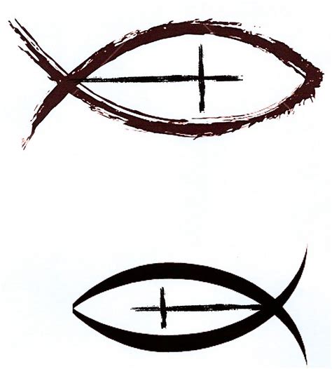 Christian Fish With Cross Tattoo