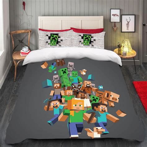 Creeper Minecraft Bed Sheets 3d World Minecraft Duvet Covers Twin Full