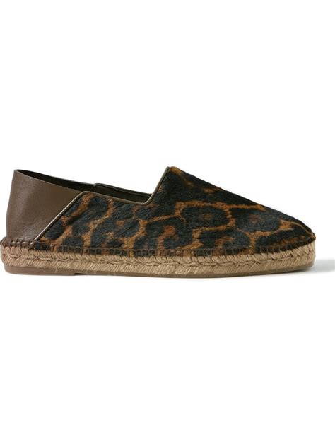 Tom Ford Barnes Collapsible Heel Leopard Print Calf Hair And Leather