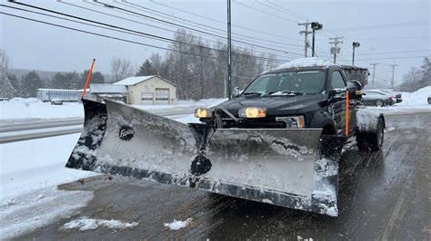 F550 Snow Plowing With Fisher V Plow With Extension Wings 116 Feet