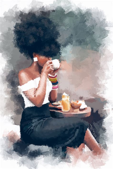African American Art Afro Art Black Girl Art Canvas Art Etsy
