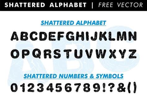 Shattered Font Free Vector 105209 Vector Art At Vecteezy