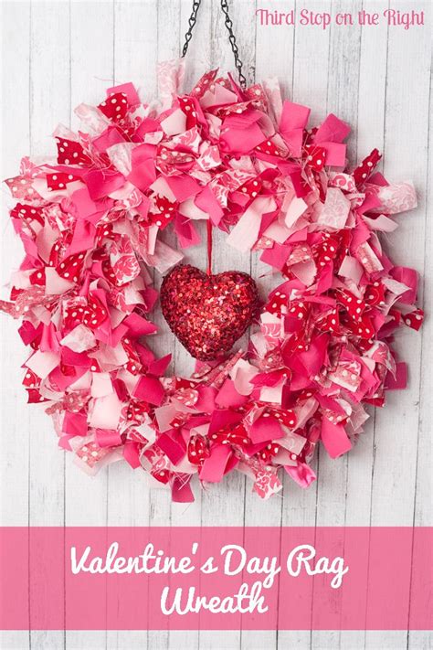 Making A Valentines Day Rag Wreath With Fabric Scraps With Images