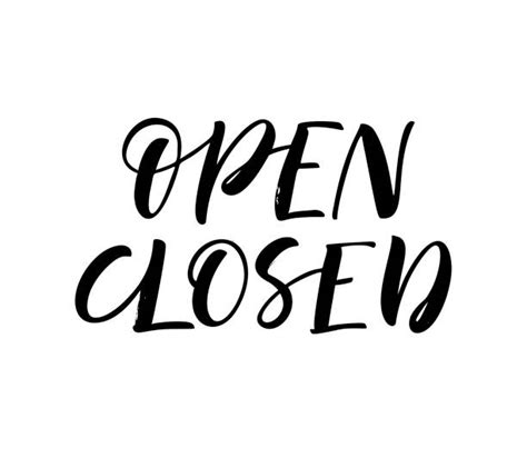 50 Drawing Of A Open And Closed Signs For Shops Stock Illustrations