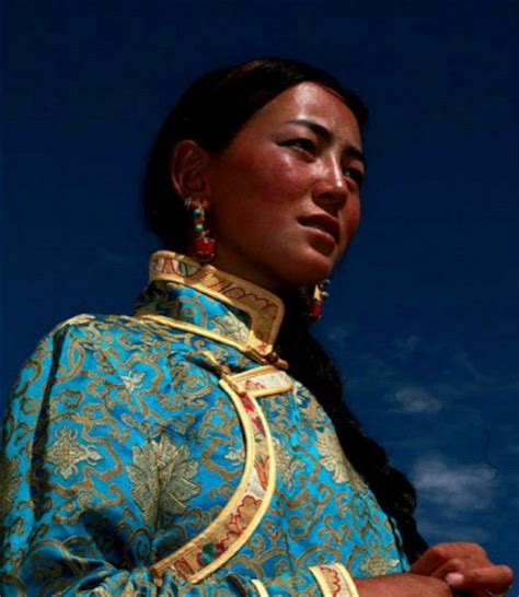Tibetan Woman In Traditional Costume Tibetan Woman