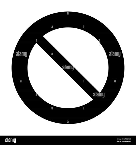 Black No Sign Or General Prohibition Circle Backslash Icon Vector