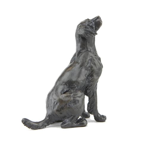 Bronze Dog Sculpture Sitting Springer Spaniel By Sue Maclaurin