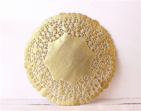 Metallic Gold Doily 12 Inch Doilies Lace Paper Doilies Gold