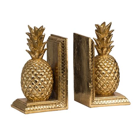 Gold 9 Inch Pineapple Bookends Set Of Two The Wic Project Faith